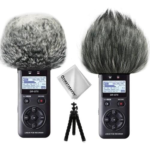 Outdoor Portable Digital Recorders Furry Microphone Mic Windscreen Wind Muff forTascam DR07X DR07MKII DR07+ mini tripod