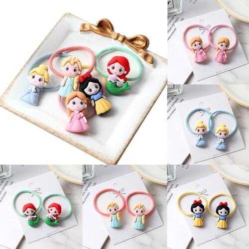 A pair Small Hair Ring Mermaid Elastic Hair Bands Girls Rubber band Headband Kids Cute Ponytail Holder tie hair Hair Accessories