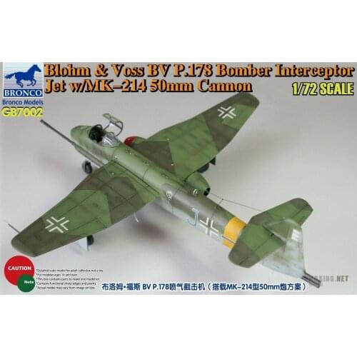 Bronco GB7002 1/72 Blohm & Voss BV P.178 Bomber Interceptor Jet w/50mm Cannon
