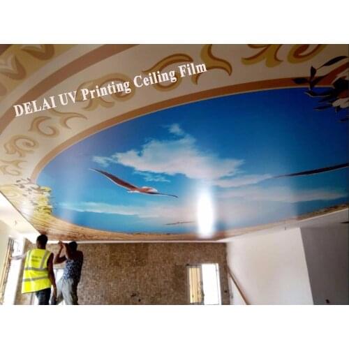 S-3985 Blue Sky -Print Ceiling tiles PVC Stretched Ceiling Film Width:1.5m-3.2m Length as customers' request