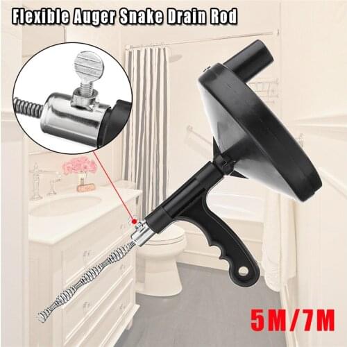 Sink Pipe Drain Cleaner Auger Plunger with 5M 7M Snake Cable Bathroom Cleaning Dredging Tool Sewer Brush