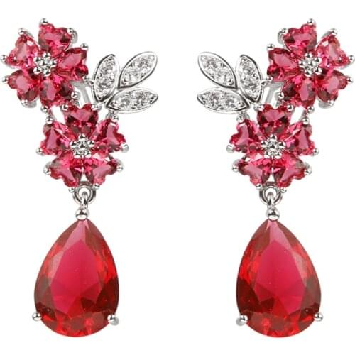 Bettyue New Fashion Flower Ingenious Design Earring Long Style Four Color Zirconia Choice For Women&Girls Wedding Fancy Jewelry