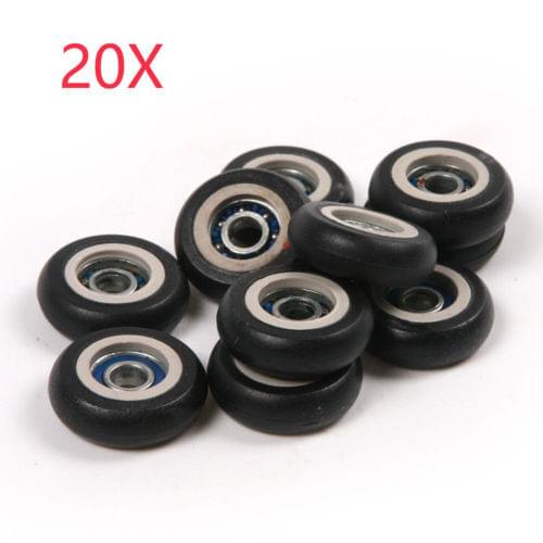 20pcs 695ZZ Plastic Coated Pulley Tire Wheel Arc Ball Bearing 5x23x7.5mm