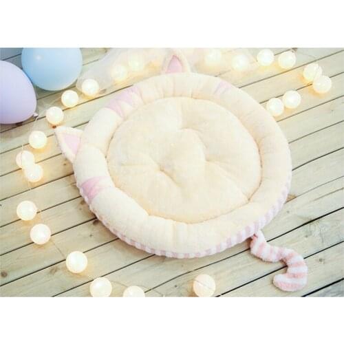 Cute Ear Pet Dog Bed Mats Round Puppy Pads Winter Warm Velvet Soft Lounger Sofa for Kitten Small Dog Blanket Cushion Supplies
