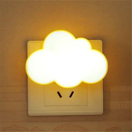 Light Sensor Control Mini Cloud Badminton Airball LED Night Light for Dark Night Children Bedroom Bedside Lamp with EU Plug