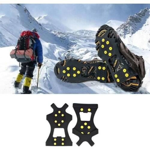 Shoe Spikes, Ice Cleats Traction Non-Slip Over Shoes/Boots 10 Studs Snow Ice Grips Crampon Studs for High Altitude Hiking