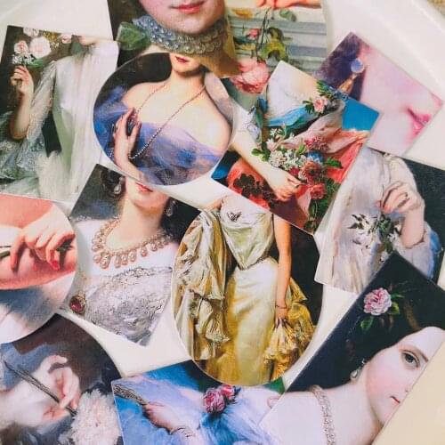 Vintage European Lady Daily Sticker DIY Scrapbooking Junk Journal Base Collage Mobile Diary Happy Planner Gift Seal Decoration