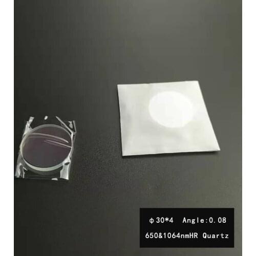 Weimeng Wedge mirror φ 30*4mm Wedge angle 0.08mm and 60 degree 650&1064nm HR coating quartz material for laser machine
