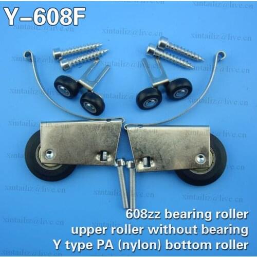 [Y-608F]low price sliding door window rollers low noise cabinet sliding door wheel 608zz wardrobe sliding roller