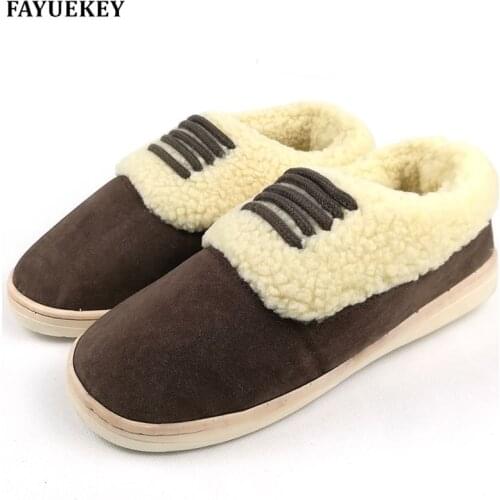 FAYUEKEY Winter Home Thermal Thickening Cotton-Padded Couples Slippers Indoor\Floor Lover Warm Slippers Flat Shoes Free Shipping