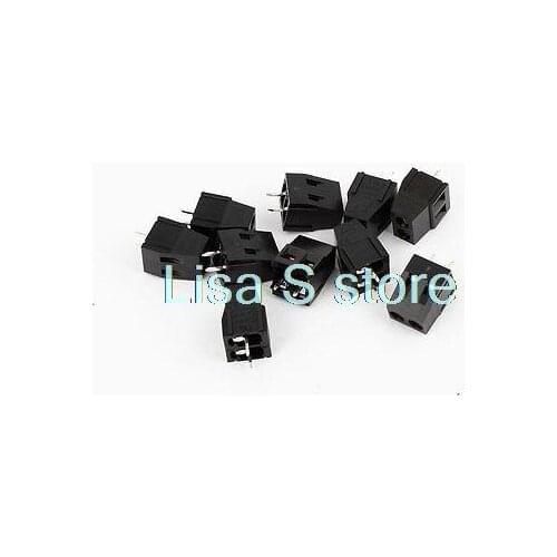 10Pcs 300V 10A 5.08mm Pitch 2 Poles PCB Screw Terminal Block Connector Male Black