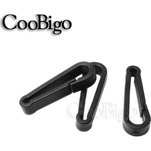 12pcs Plastic Black Gloves Hook Buckles Snap Hook For Shower Curtains Backpack Bag Garment Cord Lanyard Accessories