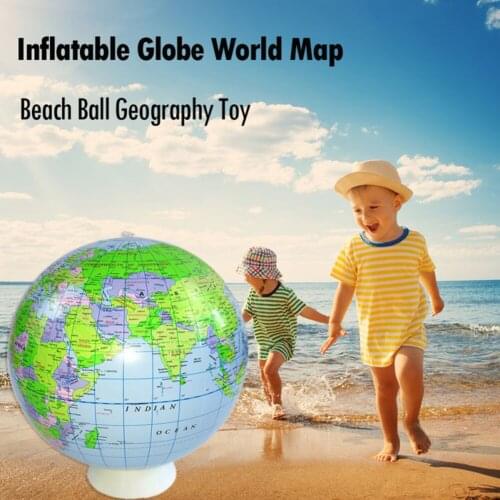 40cm Inflatable World Globe Earth Map Ball Educational Supplies Earth Ocean Kids Learning Geography Toy Accessories