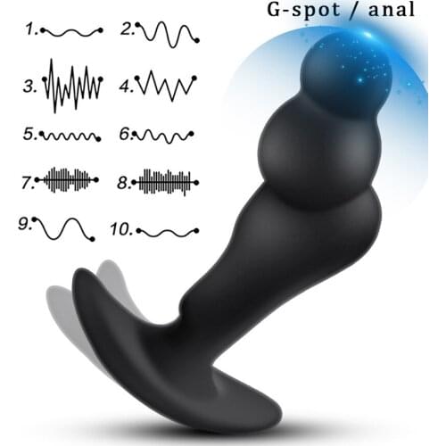 Safe Soft Silicone 10 Speed G-spot Anal Vibrator Butt Plug Erotic Toys Prostate Massager Adult Toy Masturbation Male Sex Toy Man