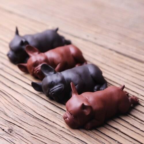 Bully dogs Tea Pet Creative Purple Clay Decoration Lucky Zodiac Puppy Tea Accessories