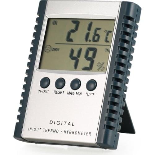 Mini Digital Humidity Temperature Meter LCD Display Hygrometer Thermometer Sensor Indoor Outdoor Calender Clock -50-70C