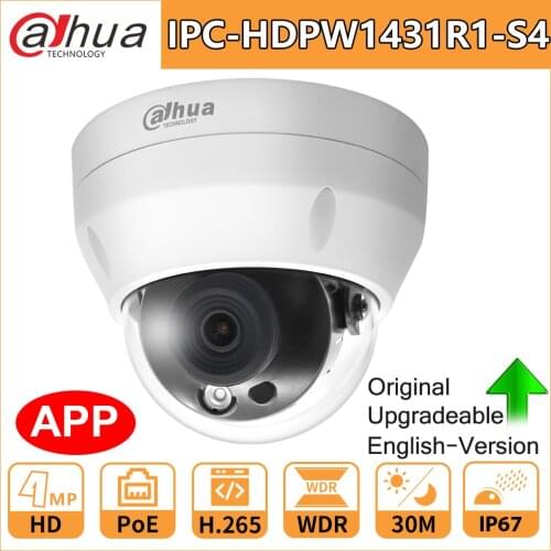 Dahua IPC-HDPW1431R1-S4 Security PoE IR30m Night Vision H.265 IP67 WDR 3D DNR BLC Home Network Original HD 4MP IP Camera