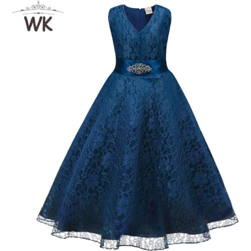 2021 Novelty dress for girls with floral Lace for wedding party girls clothes Summer dress princess Dresses girls Lace dresses