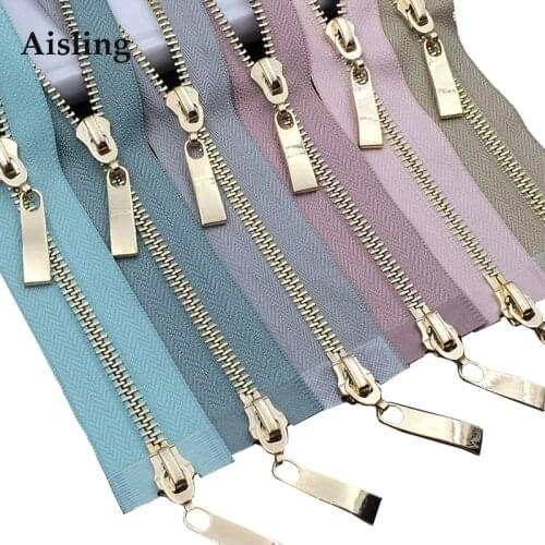 80/100/120CM Double Sliders Zipper Metal Light Gold Teeth Zip For Coat Down Jacket Zipper Clothing Accessories High Quality D680