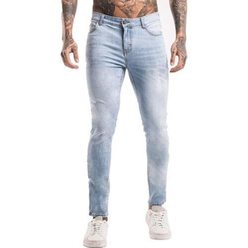 Heyfanee Pants Mens Slim Fit Jeans Blue Skinny Stretch Denim Trousers for Men Straight Leg Brand Classic Male Clothing HF025