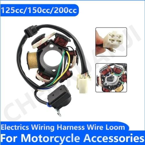 Motorcycle CDI Electric Wiring Harness Wire Loom Stator Kit For ATV QUAD 150/200/250CC Car Accessories