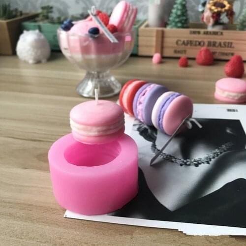 Macaroon Shape 3D Silicone Mold Candle Mold Soap Molds Gypsum Plaster Silicone Mould for DIY Candle