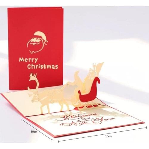 Creative Merry Christmas Small Greeting Cards Kids Mini Christmas Greeting Cards New Year Postcard Gift Card Xmas Party