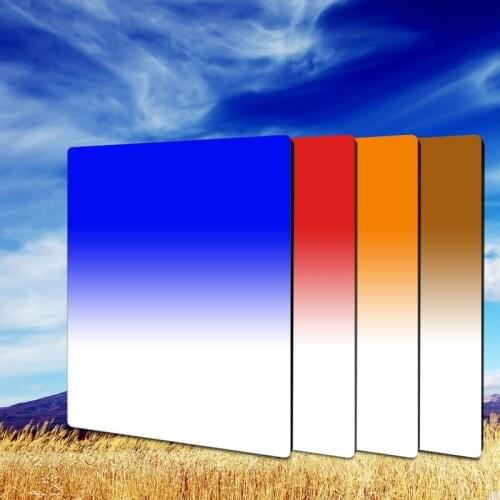 Zomei 100*150mm Gradual Tea+Blue+Orange+Red Square Filter Kit for Cokin Z-Pro Cokin Z Lee Holder series