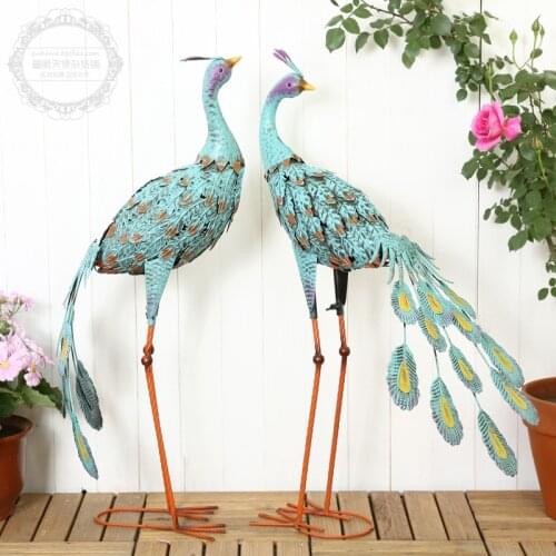 Metal Animal Garden Decoration Outdoor Outside Decoration Yard garden Backyard Decor Peacock Garden Statues Pond Decoration
