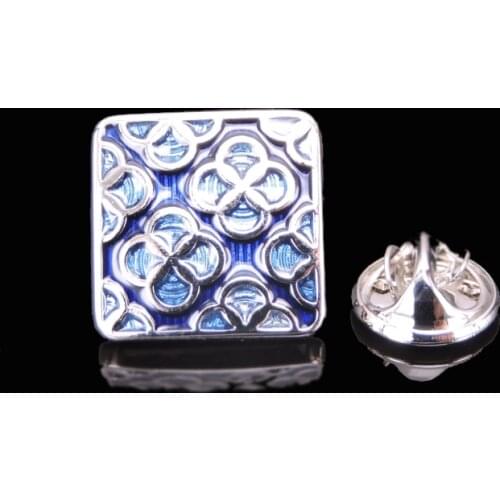 Mens Brooch New Jewelry Blue Flower Brooch fashion mens and womens shirt hat scarf suit Lapel Pin Badge neckpin gift