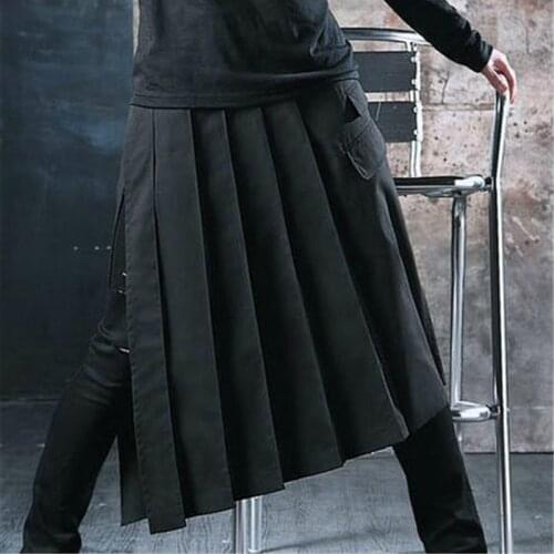 Mens Clothing Spring Male Skirt Clothing Pleated Skirt Pantalon Homme Men Skirt Trousers Men Clothes 2020 Hip Hop Streetwear