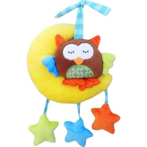 New Infant bed crib Soft Stuffed Plush Doll animal Baby Rattle Hand Bell Plush Stroller Early Educational Play Music Toy