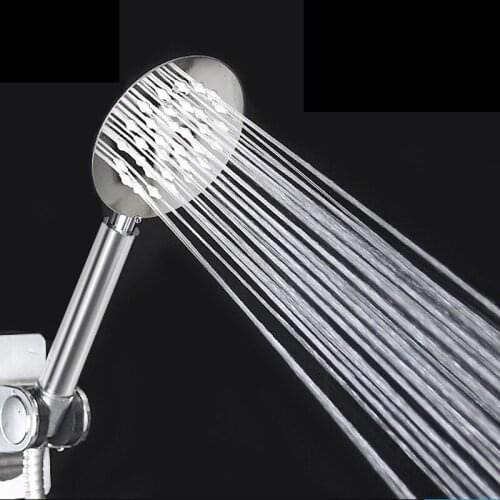 Handheld Bathroom Equipment Shower Head High Pressure Rain Shower Set Stainless Steel Negative Ion Filter for Water Saving