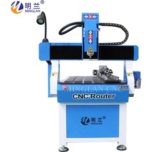 Small 4 axis cnc router machine 6090 engraving machine with rotary