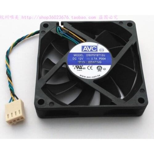 NEW AVC 7015 7CM 4PIN silence DS07015T12U 12V 0.70A cooling fan