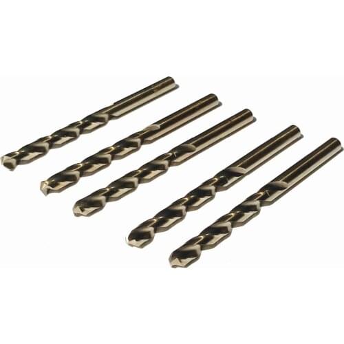 10PCS/SET 5.0-5.8mm whole CNC grinded HSS M35 Co5% twist drill bits SS Drilling straight Shank for SS/steel/cast steel iron alum
