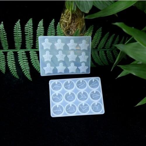 Crystal Epoxy Resin Mold 12 Constellations Pendant Casting Silicone Mould DIY