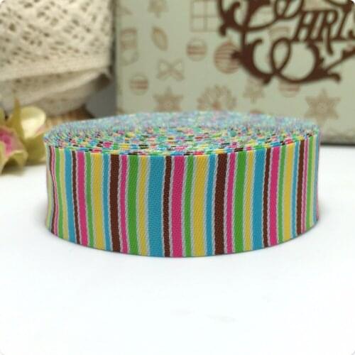 Made in Lucky Zakka New 7/8" 22mmx10yards/set 100% Polyester Woven Jacquard Ribbon Light color stripe series mixed color lace
