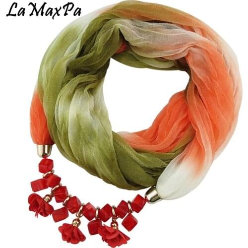 New Design High - grade Chiffon Fabric Scarf For Women Ring Scarves With Flower Accessories Female Elegant All-match Foulards