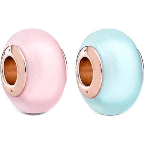 Genuine 925 sterling silver colored glass beads fit original Pandora charm bracelet accessories jewelry making for women