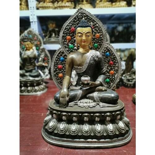 Wholesale Buddhist products # 65cm Tibet temple home Patron saint bronze Sakyamuni Buddha statue bless safe health good luck