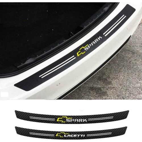 Mutips Carbon fiber car bumper protection sticker cover trim accessories exterior decoration auto for Chevrolet Lacetti Spark