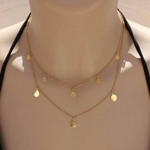 Hot Sale Vintage new plated coin Pendant Necklace collier femme Bijoux Retro new plated Chain Necklace Women Costume Jewellery