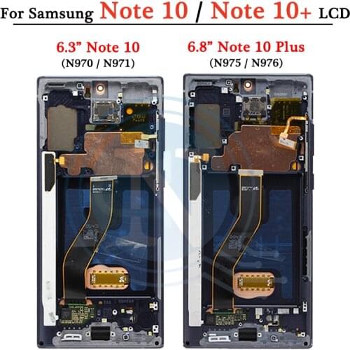For Samsung Galaxy Note 10 N970F N970 Lcd Display Touch Screen Digitizer with Frame For Samsung note10+ Note 10 plus 5G N975 LCD