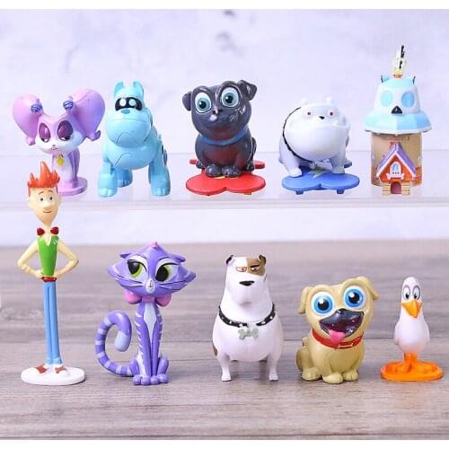 10pcs/set Puppy Dog Pals Doll Canina Anime Toy Action Figures Bingo Rolly Toys Cake Decor Christmas Birthday Gifts For Children