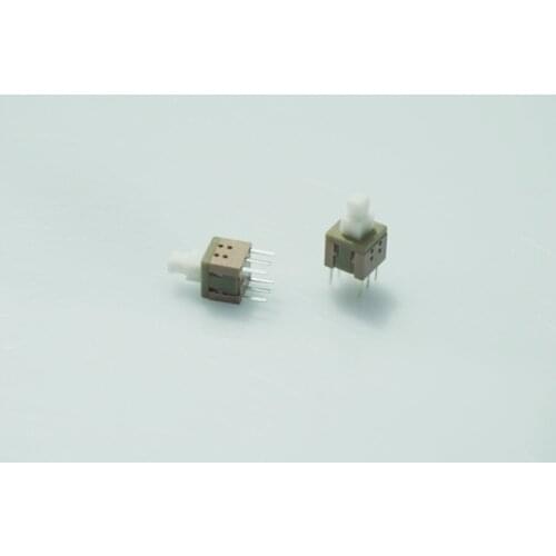 100pcs 5.8 x 5.8 mm x Height 10.2 mm Push Button Switch opposition Through Hole PCB DPDT Lock Keyswitch DC30V 100mA