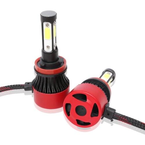 2X H11 4-Sides LED Headlight Low Beam Bulbs White Light 6000K 16000LM 72W