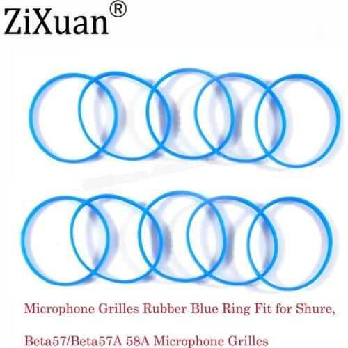 50 PCS/LOT Rubber Blue Ring Fit for Shure,Beta57/Beta57A Beta58A Beta87A Microphone Grilles Ring