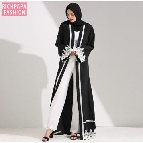 Abaya Kimono Robe Dubai Long Lace Cardigan Muslim Hijab Dress Abayas For Women Kaftan Ramadan Turkish Islamic Clothing