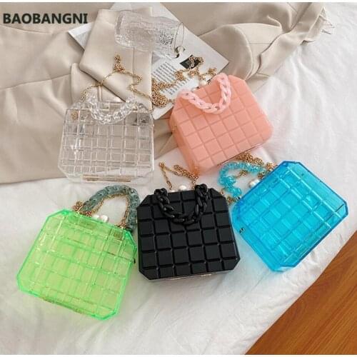 Acrylic Transparent Box Tote bag Summer New High-quality PVC Womens Designer Handbag Chain Shoulder Messenger Bag Purses